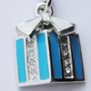 Zinc Alloy Enamel Charm/Pendant with Crystal, Nickel-free & Lead-free, A Grade Gift packages 18x14mm Hole:2mm, Sold by P