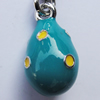 Zinc Alloy Enamel Pendant, Nickel-free & Lead-free, A Grade Teardrop 17x10mm Hole:2mm, Sold by PC