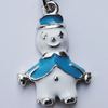 Zinc Alloy Enamel Pendant, Nickel-free & Lead-free, A Grade Snowman 23x15mm Hole:2mm, Sold by PC