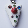 Zinc Alloy Enamel Charm/Pendant with Crystal, Nickel-free & Lead-free, A Grade Cake 21x13mm Hole:2mm, Sold by PC