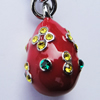 Zinc Alloy Enamel Charm/Pendant with Crystal, Nickel-free & Lead-free, A Grade Teardrop 17x10mm Hole:2mm, Sold by PC