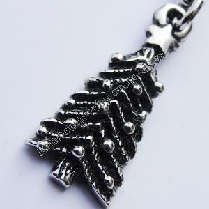 Zinc Alloy Charm/Pendants, Nickel-free & Lead-free, A Grade Tree 23x10mm Hole:2mm, Sold by PC