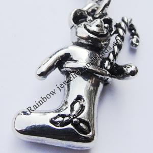 Zinc Alloy Charm/Pendants, Nickel-free & Lead-free, A Grade Clown 19x11mm Hole:2mm, Sold by PC