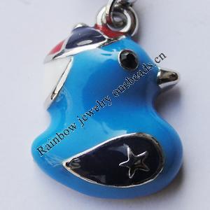 Zinc Alloy Enamel Pendant, Nickel-free & Lead-free, A Grade Animal 20x14mm Hole:2mm, Sold by PC