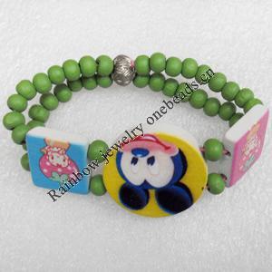 Wooden Bracelet, width:25mm, Length:Approx 7.1-inch, Sold by Dozen