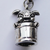 Zinc Alloy Charm/Pendants, Nickel-free & Lead-free, A Grade 18x10mm Hole:2mm, Sold by PC