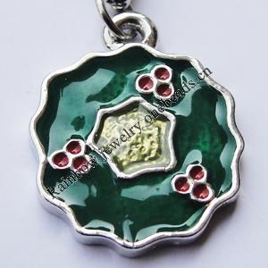 Zinc Alloy Enamel Pendant, Nickel-free & Lead-free, A Grade Flower 21x16mm Hole:2mm, Sold by PC