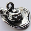 Zinc Alloy Charm/Pendants, Nickel-free & Lead-free, A Grade Hat 15x15mm Hole:2mm, Sold by PC