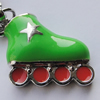 Zinc Alloy Enamel Pendant, Nickel-free & Lead-free, A Grade skate 15x20mm Hole:2mm, Sold by PC