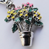 Zinc Alloy Enamel Pendant, Nickel-free & Lead-free, A Grade Flowerpot 21x17mm Hole:2mm, Sold by PC