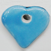 Ceramics Pendants, Heart 22x20mm Hole:3mm, Sold by PC 