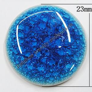 Ceramics Cabochons, Flat Round 23mm, Sold by PC 