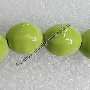Ceramics Beads, Faceted Oval 15x14mm Hole:2mm, Sold by Bag