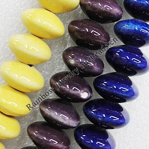 Ceramics Beads, Mix Color, Flat Round 20x11mm Hole:2mm, Sold by Bag