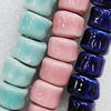 Ceramics Beads, Mix Color, Column 13x10mm Hole:1.5mm, Sold by Bag