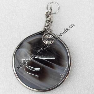 Agate Pendant, 45x70mm, Hole:Approx 5mm, Sold by PC