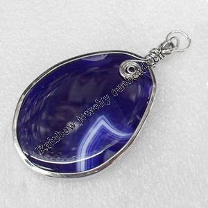 Agate Pendant, 42x47mm, Hole:Approx 5mm, Sold by PC