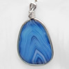 Agate Pendant, 36x66mm, Hole:Approx 5mm, Sold by PC