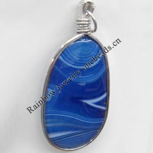 Agate Pendant, 33x72mm, Hole:Approx 5mm, Sold by PC