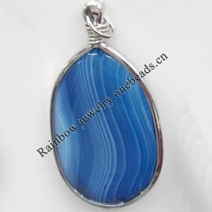 Agate Pendant, 37x68mm, Hole:Approx 5mm, Sold by PC