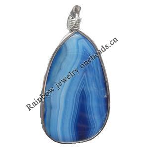 Agate Pendant, 40x77mm, Hole:Approx 5mm, Sold by PC