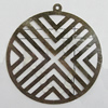 Iron Jewelry Finding Pendant Lead-free, 58x55mm Hole:1.5mm, Sold by Bag