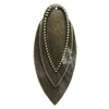 Iron Jewelry Finding Pendant Lead-free, Leaf 61x26mm Hole:1.5mm, Sold by Bag