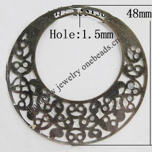 Iron Jewelry Finding Pendant Lead-free, Donut 48mm Hole:1.5mm, Sold by Bag