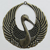 Iron Jewelry Finding Pendant Lead-free, Animal 50x48mm Hole:2mm, Sold by Bag