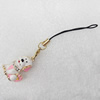 Mobile Decoration, Zinc Alloy Pendat, Dog, Pendant: about 17mm wide, Rope: about 6cm, Sold by Dozen