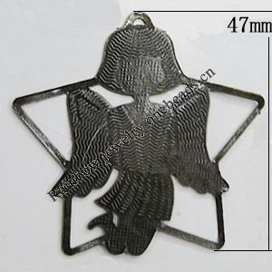 Iron Jewelry Finding Pendant Lead-free, Star 47mm, Sold by Bag