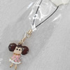 Mobile Decoration, Zinc Alloy Pendat, Girl, Pendant: about 24mm wide, Rope: about 6cm, Sold by Dozen