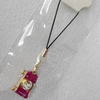 Mobile Decoration, Zinc Alloy Pendat, Camera, Pendant: about 14mm wide, Rope: about 6cm, Sold by Dozen