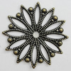 Iron Jewelry Finding Beads Lead-free, Flower 34mm, Sold by Bag