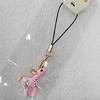 Mobile Decoration, Zinc Alloy Pendant, Deer, Pendant: about 23mm wide, Rope: about 6cm, Sold by Dozen