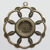 Iron Jewelry Finding Pendant Lead-free, Flower 55x50mm Hole:3mm, Sold by Bag