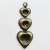 Iron Jewelry Finding Pendant Lead-free, 31x11mm Hole:1.5mm, Sold by Bag