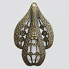 Iron Jewelry Finding Pendant Lead-free, 62x38mm Hole:3.5mm, Sold by Bag