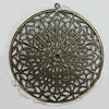 Iron Jewelry Finding Pendant Lead-free, 58x55mm Hole:1mm, Sold by Bag
