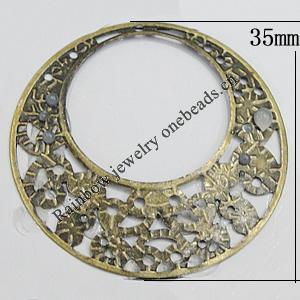 Iron Jewelry Finding Pendant Lead-free, Donut 35mm Hole:0.5mm, Sold by Bag
