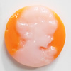 Cameos Resin Beads, No-Hole Jewelry findings, Flat Round, 18mm, Sold by Bag