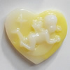 Cameos Resin Beads, No-Hole Jewelry findings, Heart, 21x18mm, Sold by Bag