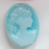 Cameos Resin Beads, No-Hole Jewelry findings, Flat Oval, 10x13mm, Sold by Bag