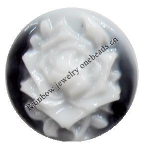 Resin Cabochons, No Hole Headwear & Costume Accessory, Flower, 28mm, Sold by Bag