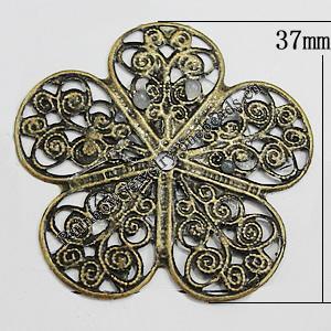 Iron Jewelry Finding Bead Lead-free, Flower 37mm, Sold by Bag