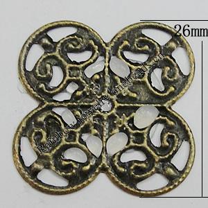 Iron Jewelry Finding Bead Lead-free, Flower 26mm, Sold by Bag
