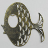 Iron Jewelry Finding Connectors Lead-free, Fish 42x46mm, Sold by Bag