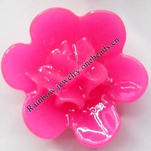 Resin Cabochons, No Hole Headwear & Costume Accessory, Flower, 21mm, Sold by Bag