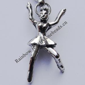 Zinc Alloy Charm/Pendants, Nickel-free & Lead-free, A Grade Dancers 24x12mm Hole:2mm, Sold by PC