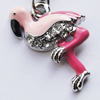 Zinc Alloy Enamel Charm/Pendant with Crystal, Nickel-free & Lead-free, A Grade Animail 22x15mm Hole:2mm, Sold by PC